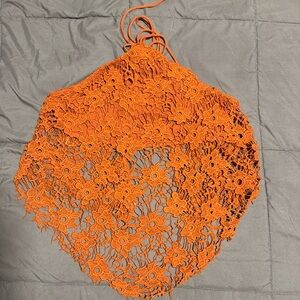 Lace halter bandeau top